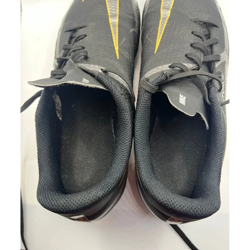 Nike Phantom GT2 Academy MG Soccer Cleats Black Gold Silver‎ Kids Youth